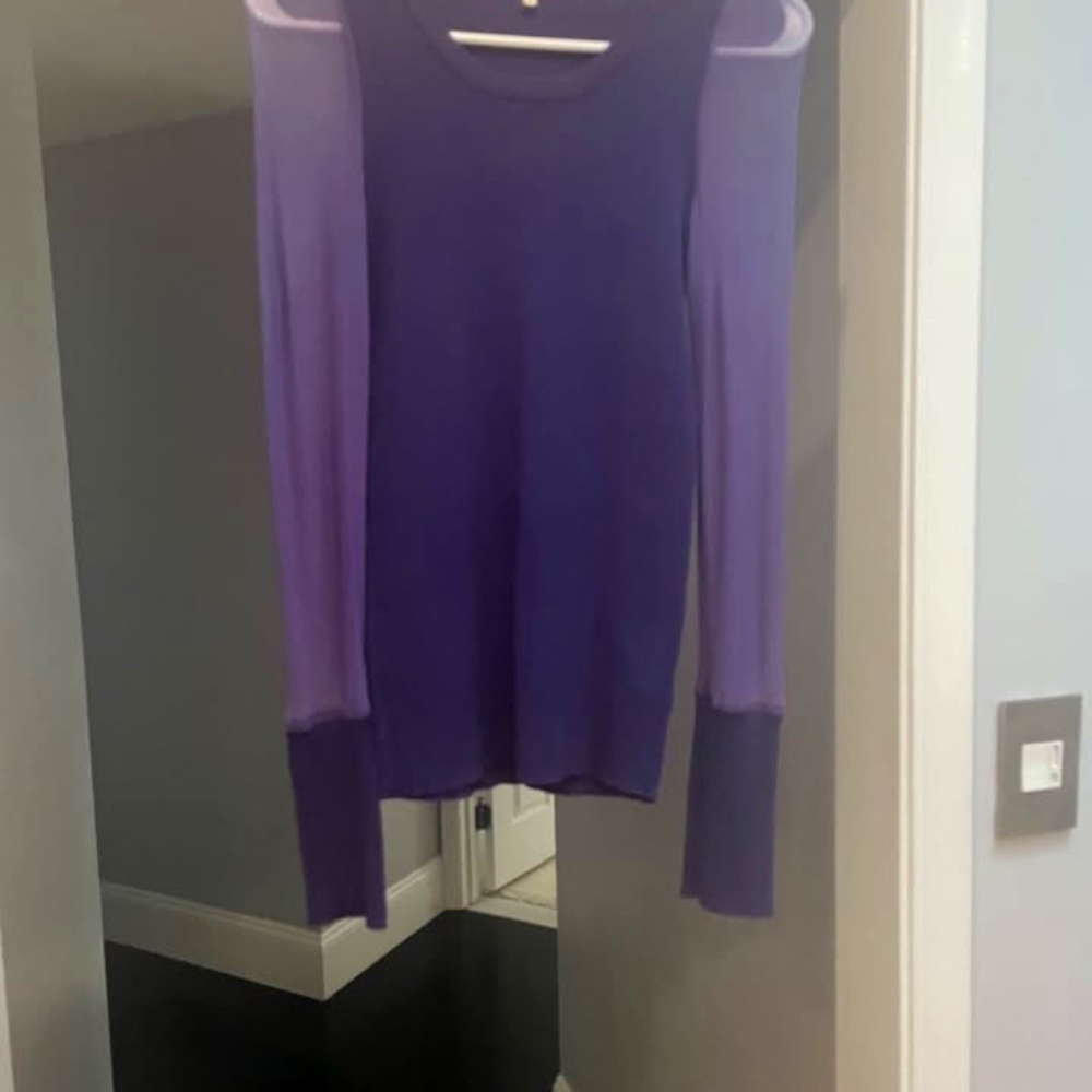 Purple mesh and knit sweter